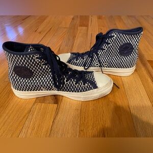 Brand new Converse blue and white design leather hard toe converse chuck taylor